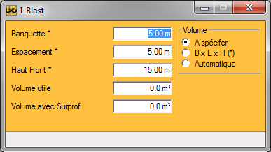 Fenêtre Volume