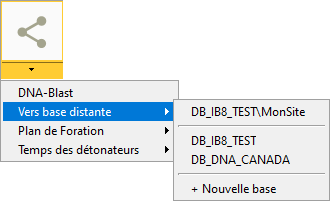 Menu de partage réseau