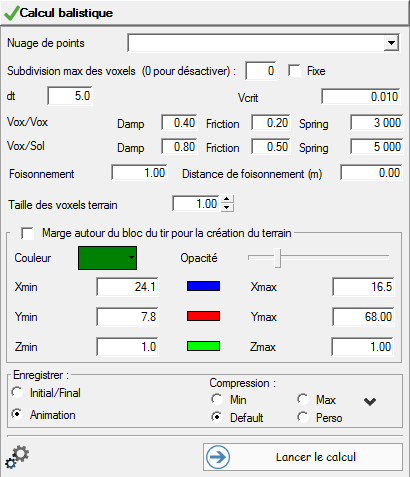 Volet Calcul balistique