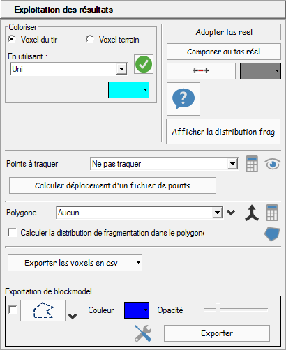 Volet Exploitation des résultats
