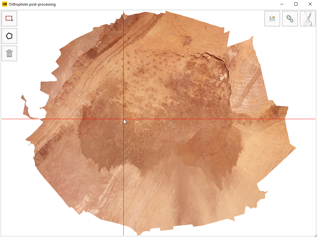 Fenêtre de post-traitement d'orthophoto