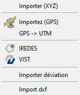 Fenêtre Import de trous