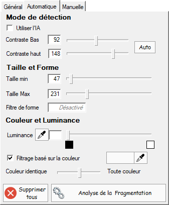 Fenêtre de gestion des enregistrements sismiques