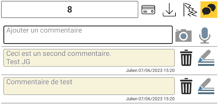 Commentaires trou