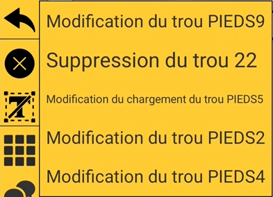 Liste des actions